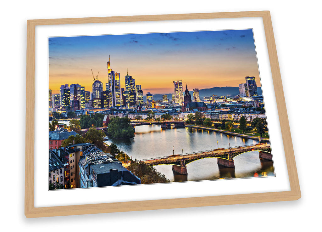 Frankfurt Germany Skyline City Framed