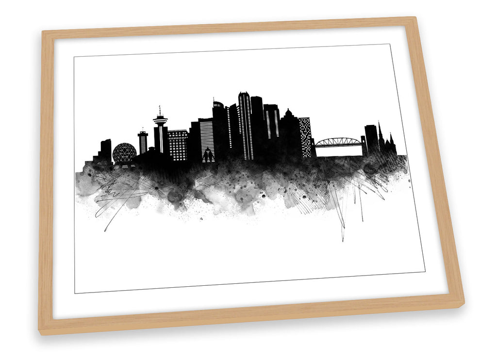 Vancouver Abstract City Skyline Black Framed