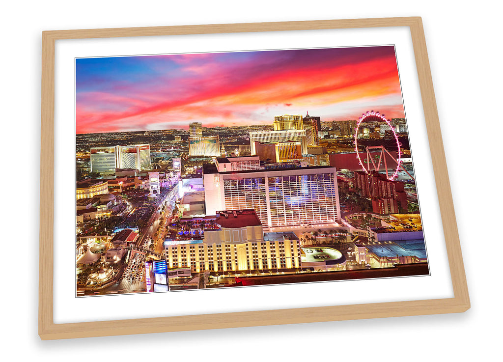 Las Vegas Strip Skyline Night Framed