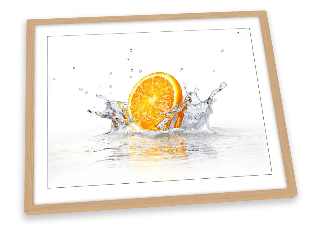 Orange Fruit Water Splash Orange Framed