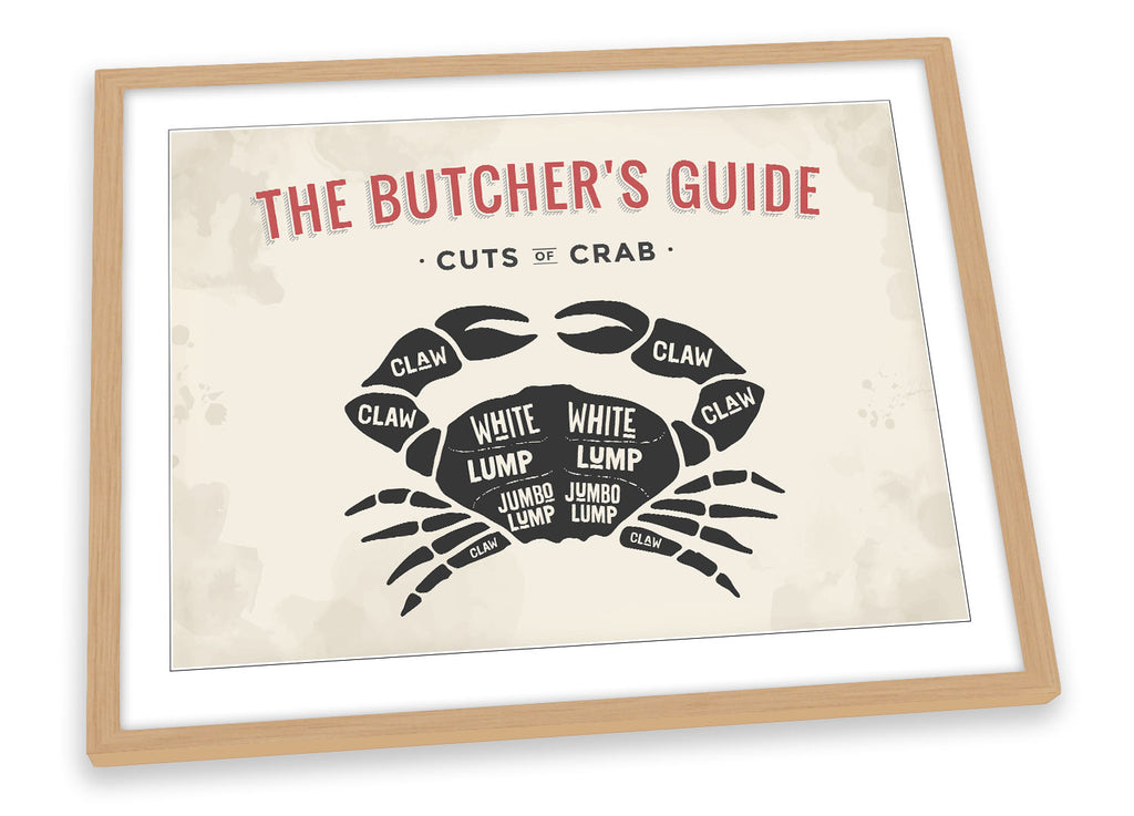 The Butcher's Cuts Guide Crab Beige Framed