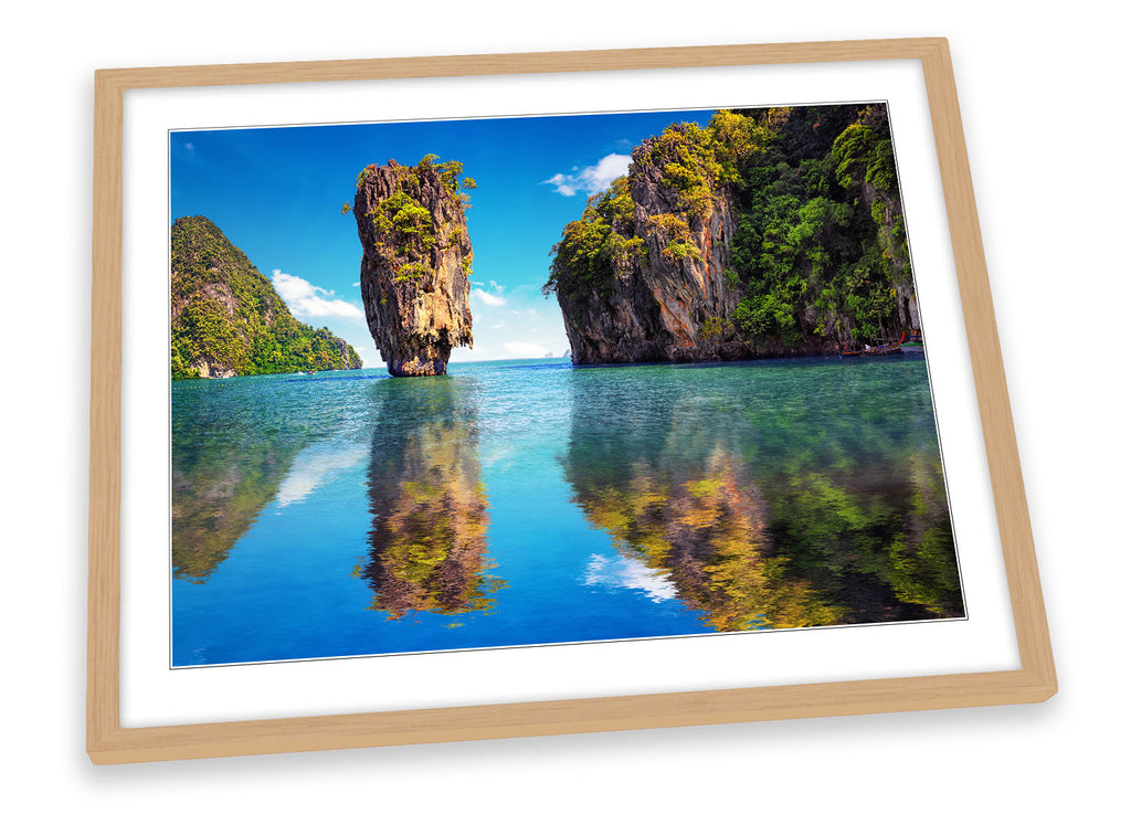 Bond Island Thailand Phuket Blue Framed