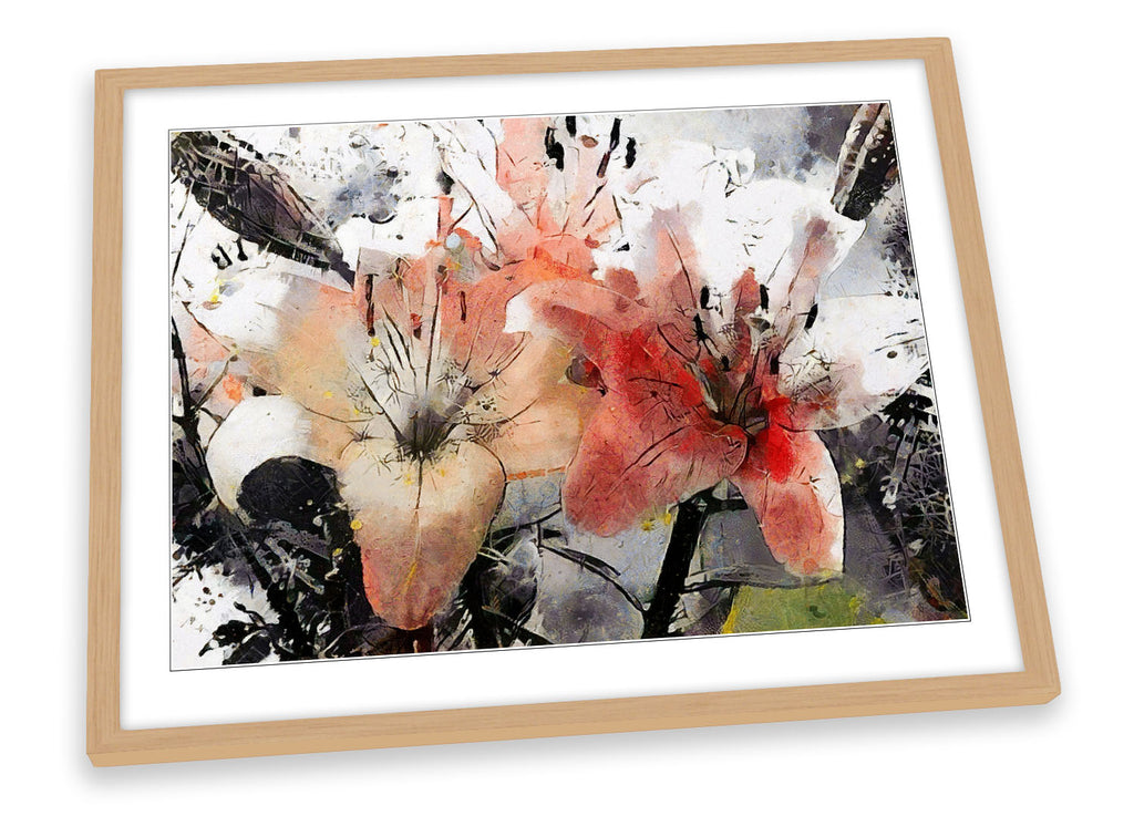 Floral Flowers Illustration Framed