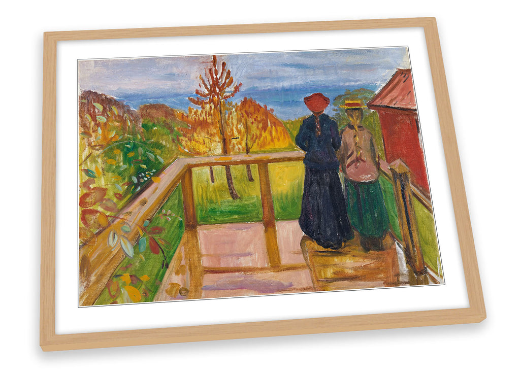 Edvard Munch On the Veranda Framed