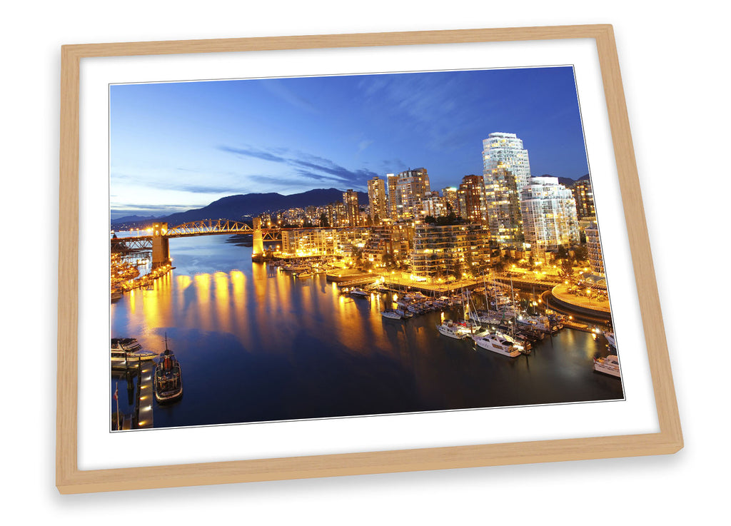 Vancouver Canada Skyline City Framed