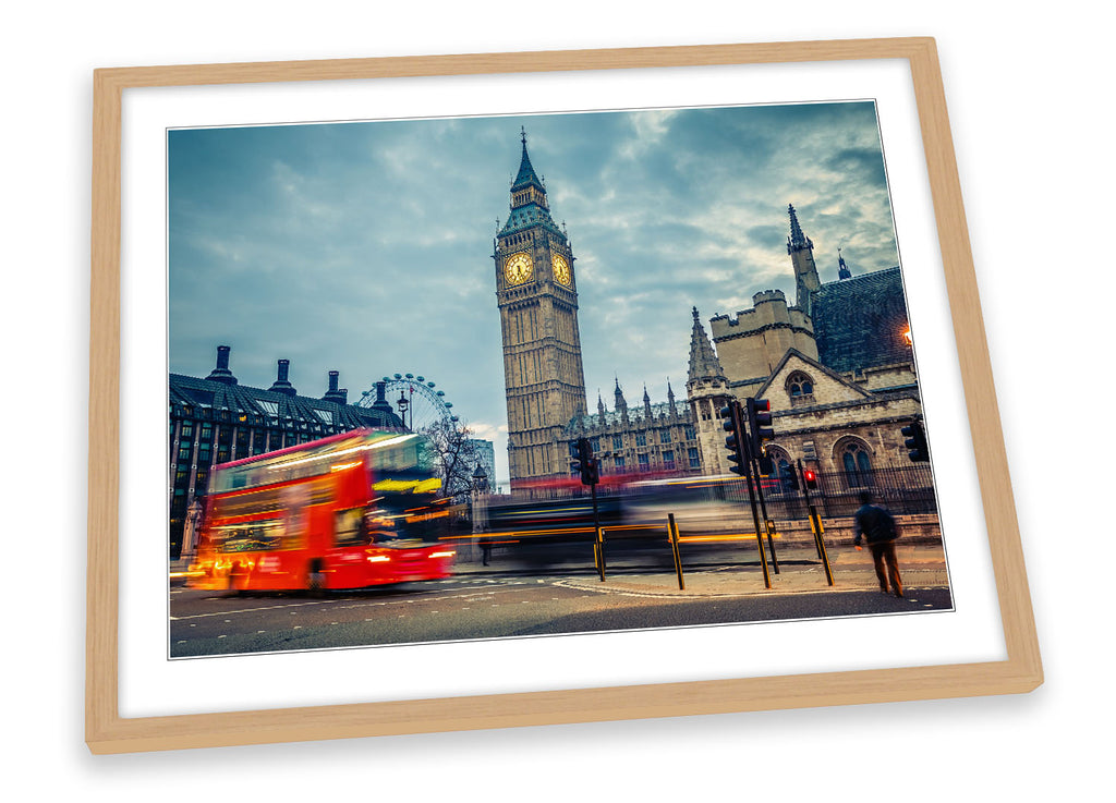 London Red Bus Big Ben Framed