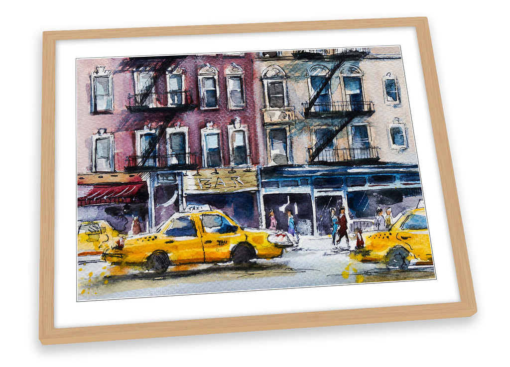 New York Yellow Taxi Cabs Framed