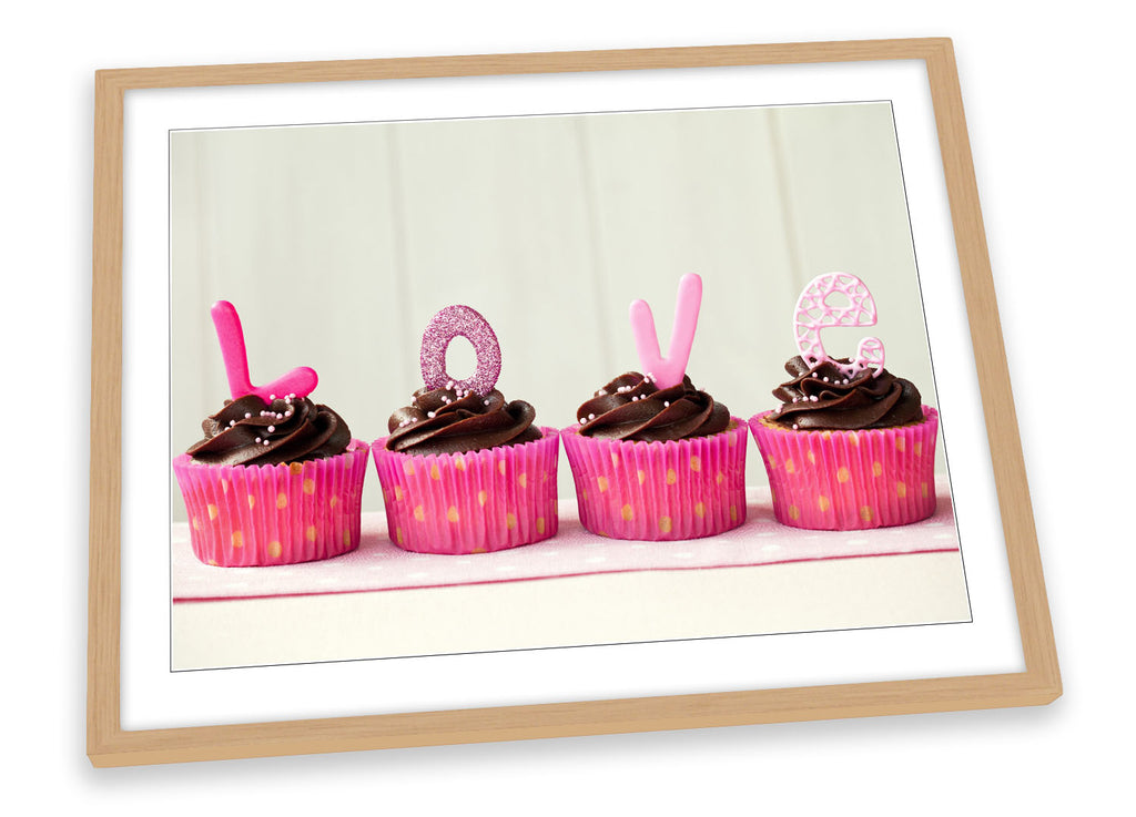 Cup Cakes Love Kitchen Framed