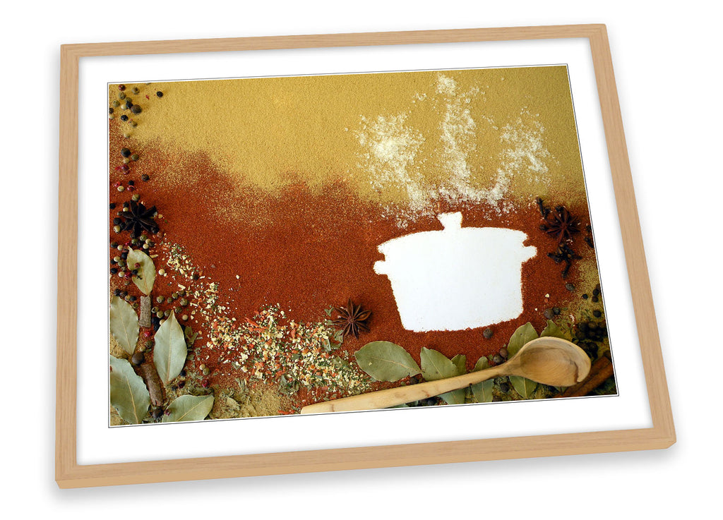 Cooking Spices Kitchen Silhouette Framed