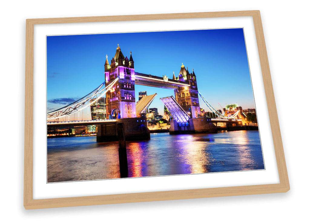 Tower Bridge London Sunset Blue Framed