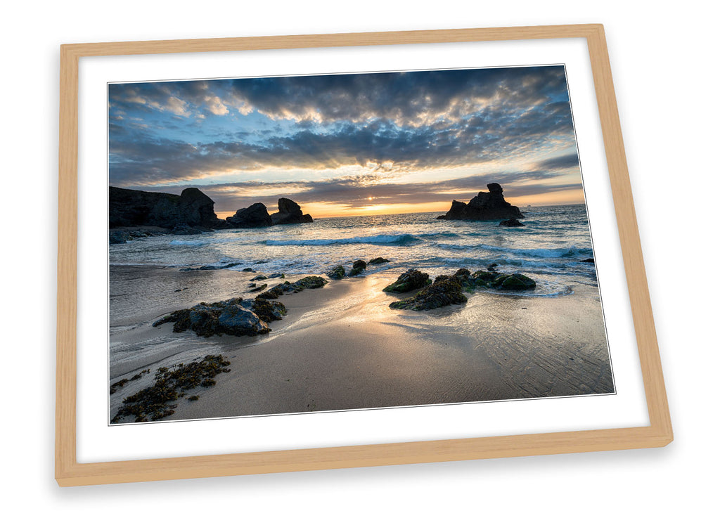 Porthcothan Beach Sunset Framed