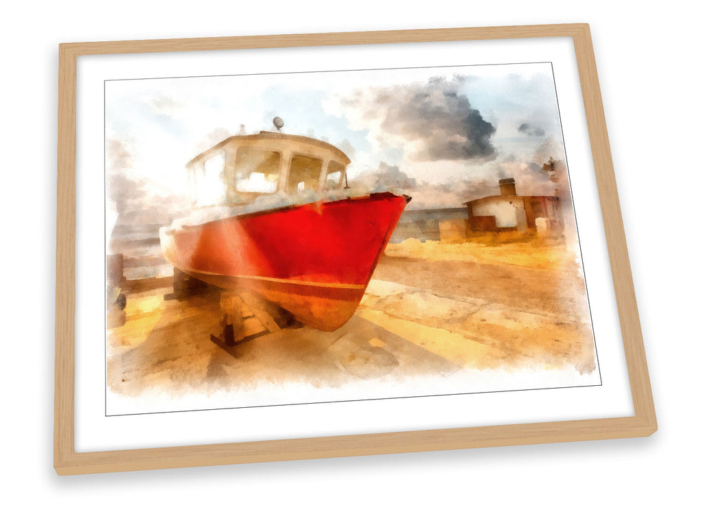 Fishing Boat Watercolour Framed