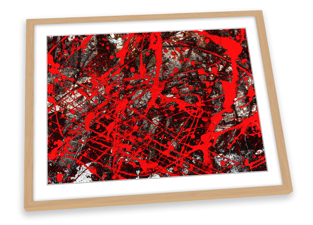 Paint Splatter Grunge Red Framed