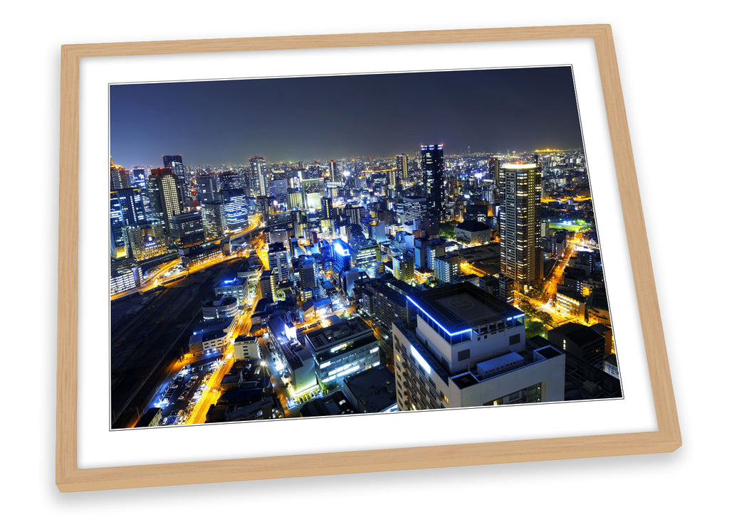 Osaka Japan Skyline Framed