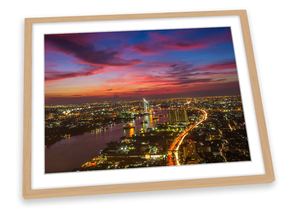 Bangkok City Skyline Framed