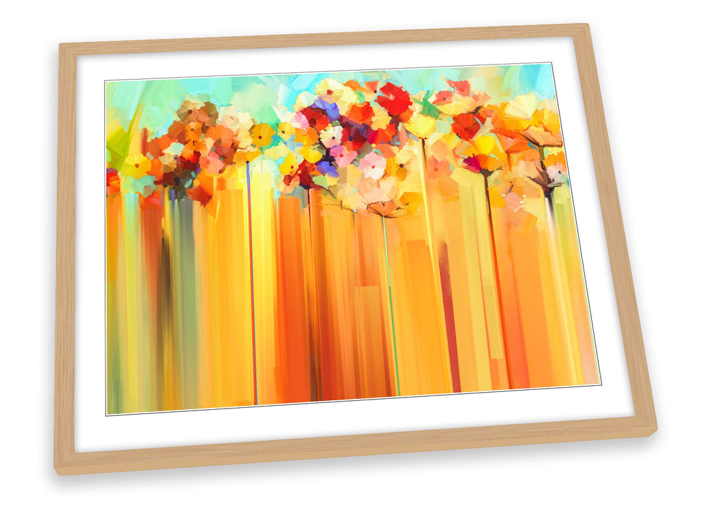 Abstract Floral Orange Blossom Framed