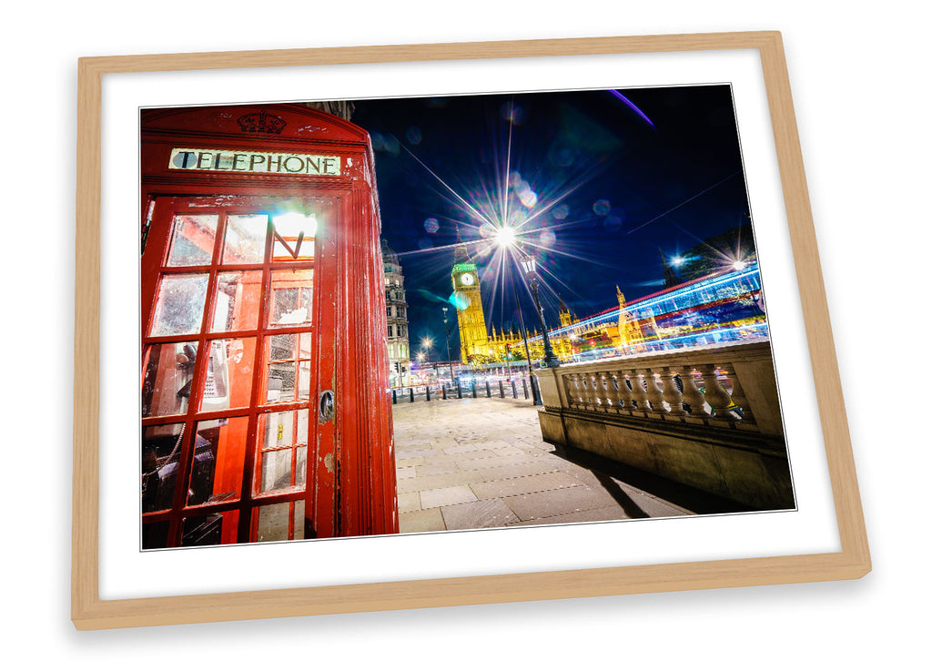 Red London Telephone Box Framed