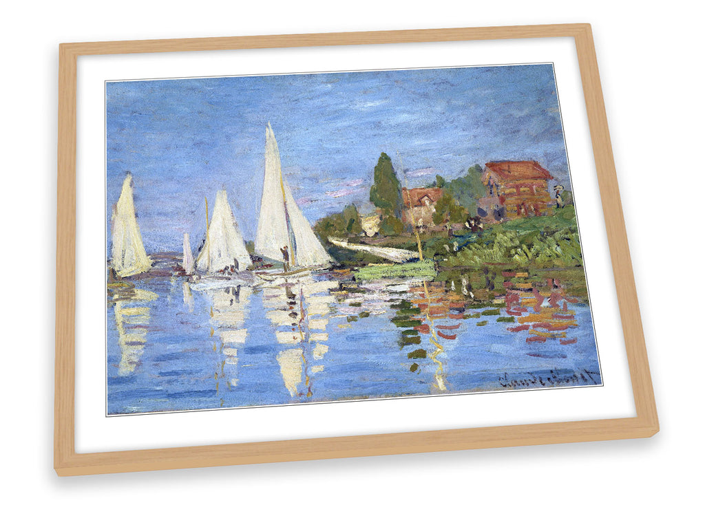 Claude Monet Regattas at Argenteui Framed