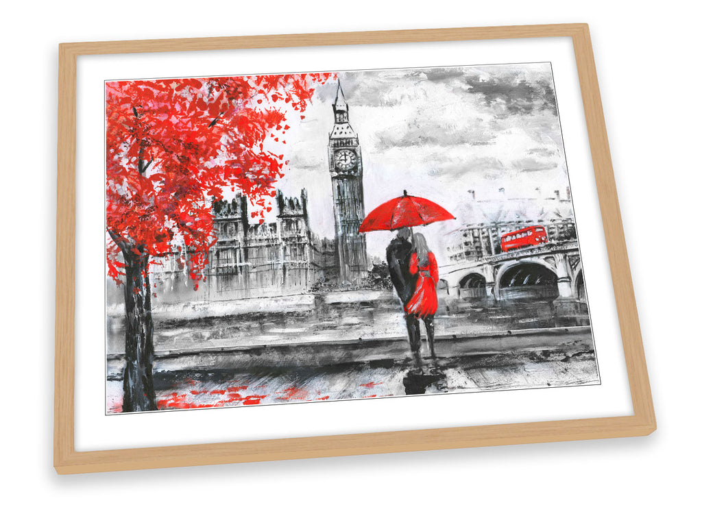 Big Ben London Umbrella Red Framed