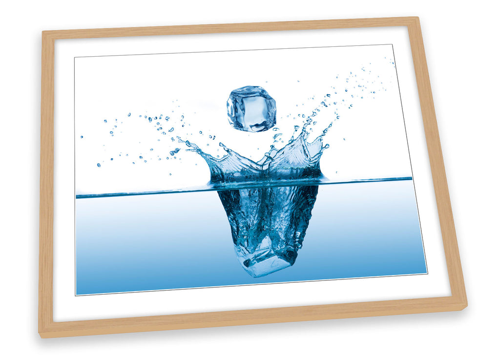 Ice Cube Water Splash Kitchen Framed