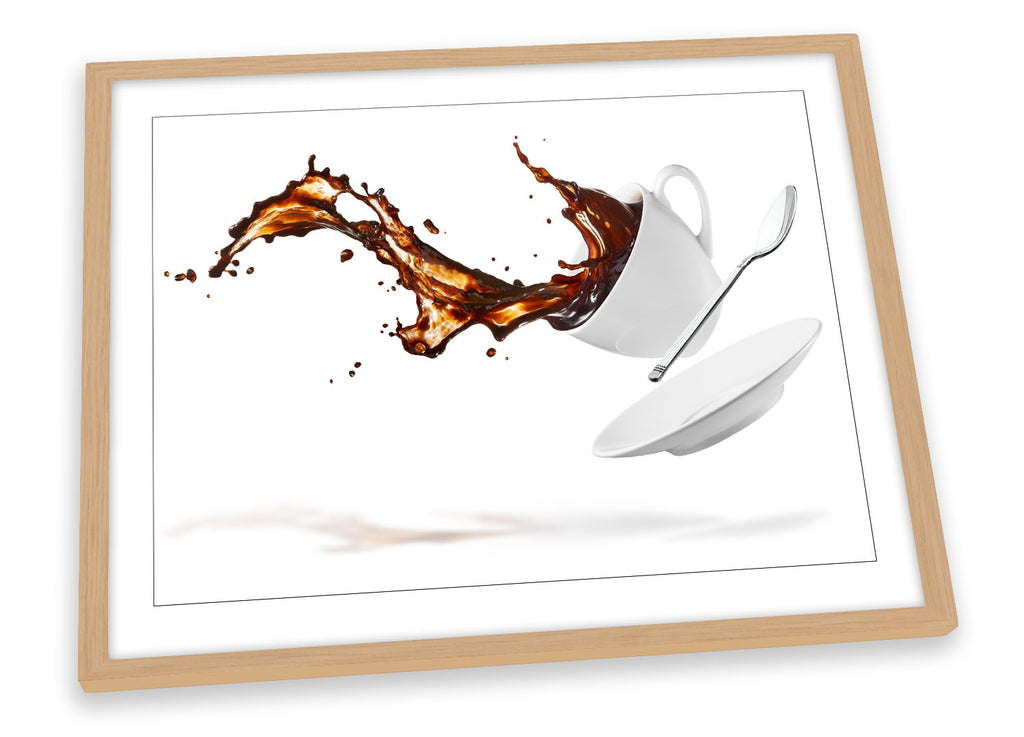 White Coffee Cup cafe Framed