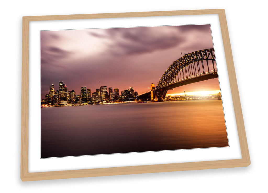 Sunset Sydney Harbour Skyline Framed