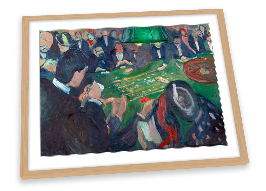 Edvard Munch Roulette Table In Monte Carlo Framed