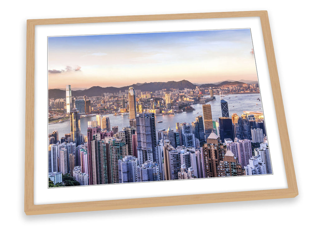 Victoria Harbour Hong Kong City Framed