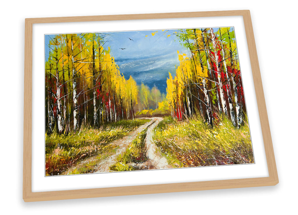 Autumn Forest Painting Repro Framed