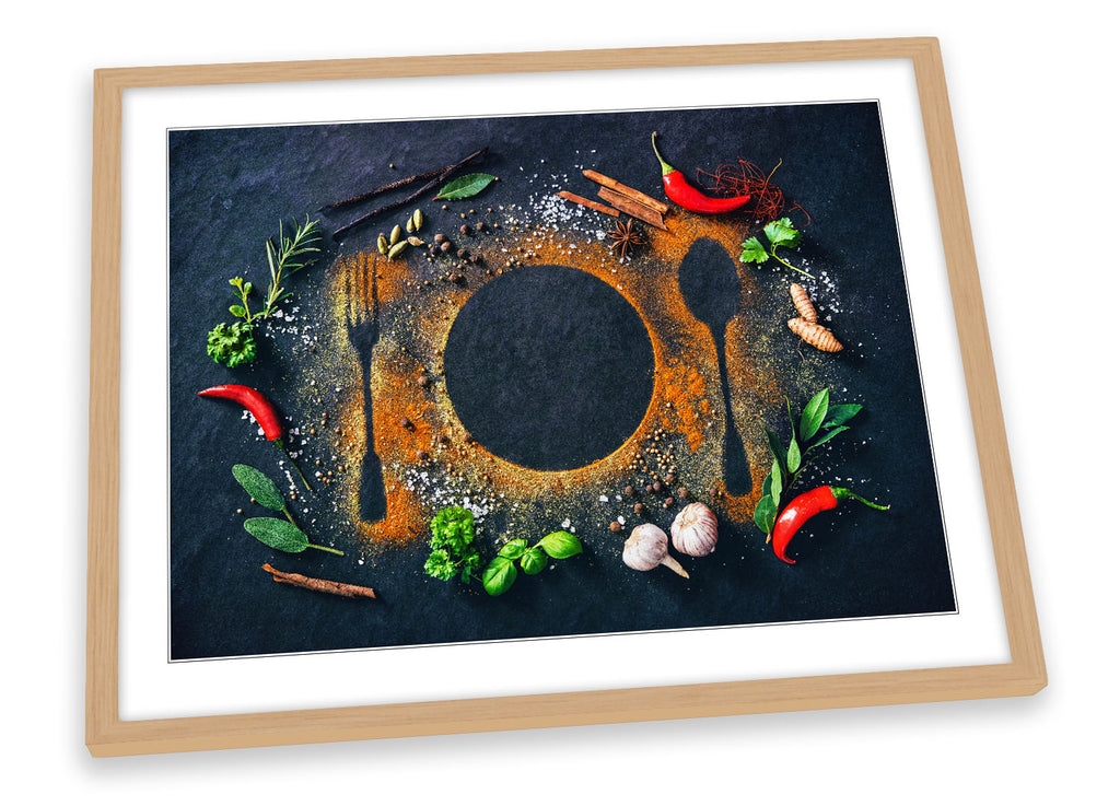Food Spices Placemat Grey Framed