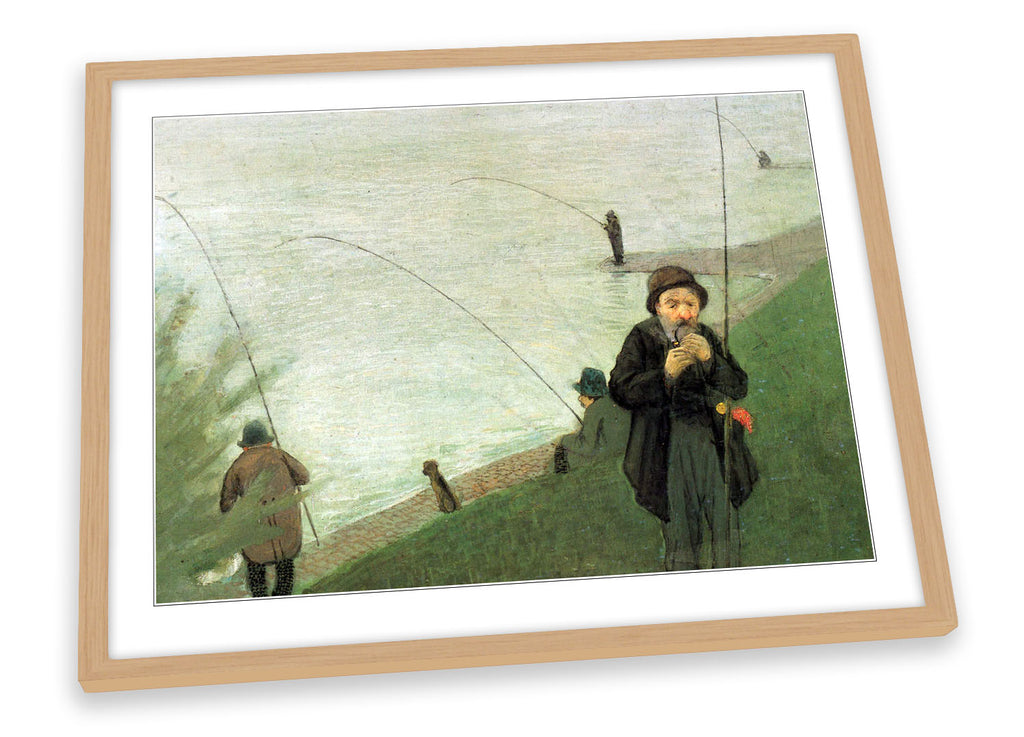 August Macke Anglers On The Rhine Framed