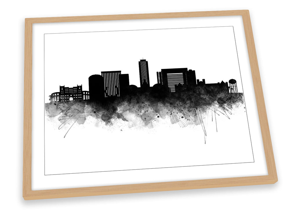 Tallahassee Abstract City Skyline Black Framed