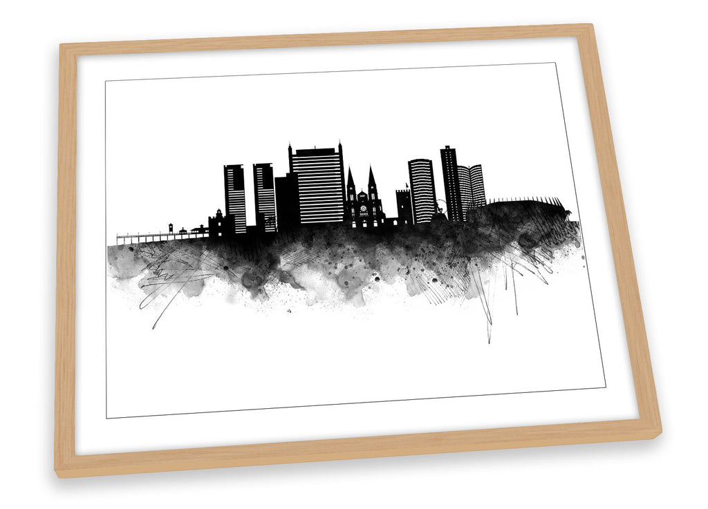 Fortaleza Abstract City Skyline Black Framed
