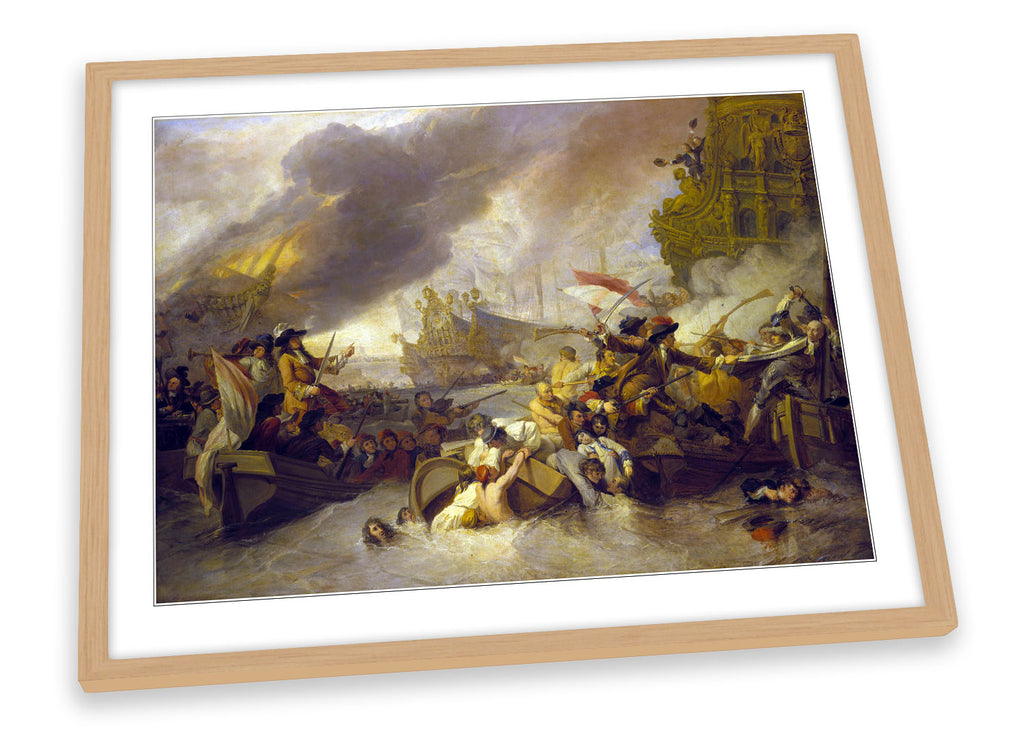 J.M.W Turner The Battle of La Hogue Framed
