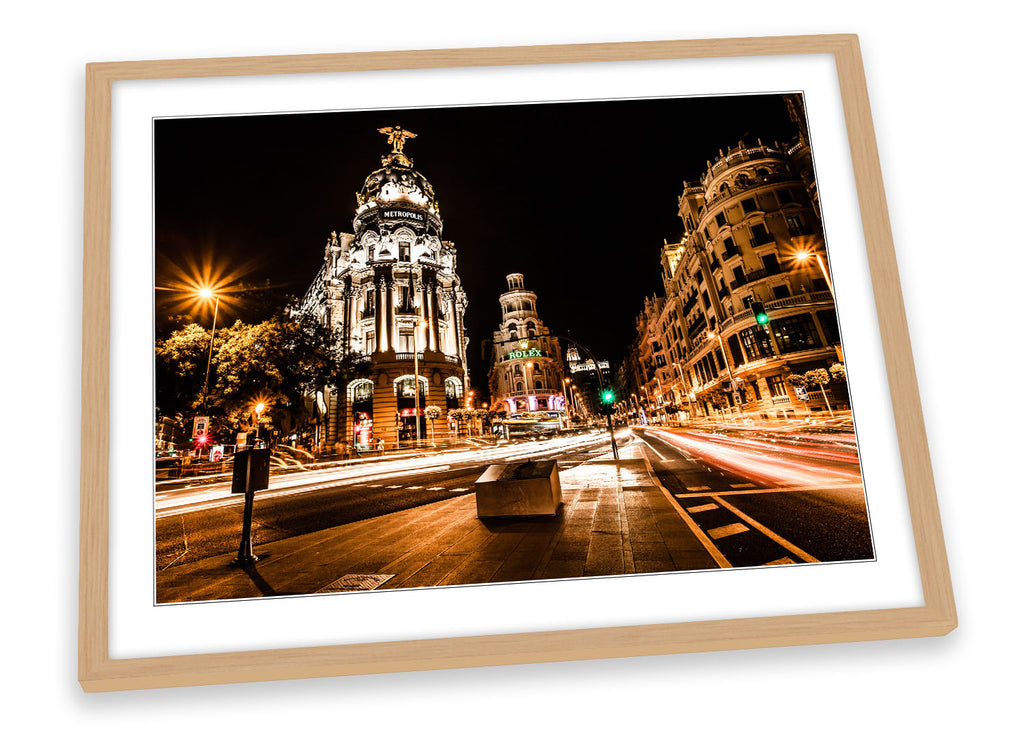 Madrid Spain Cityscape Framed