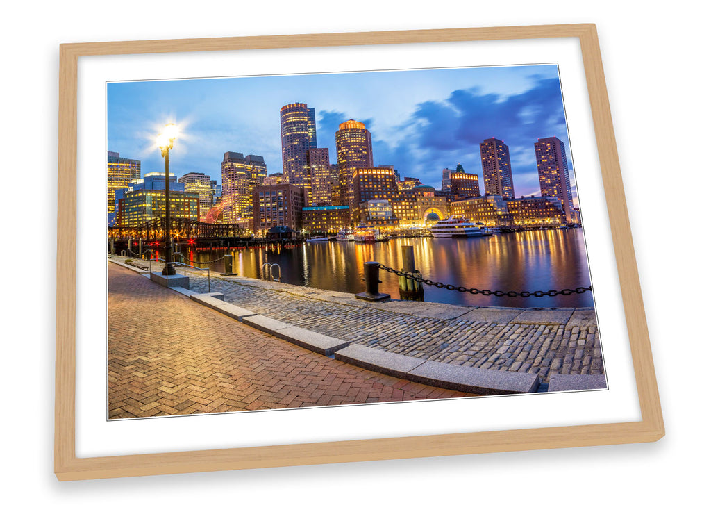 Boston City Skyline Framed
