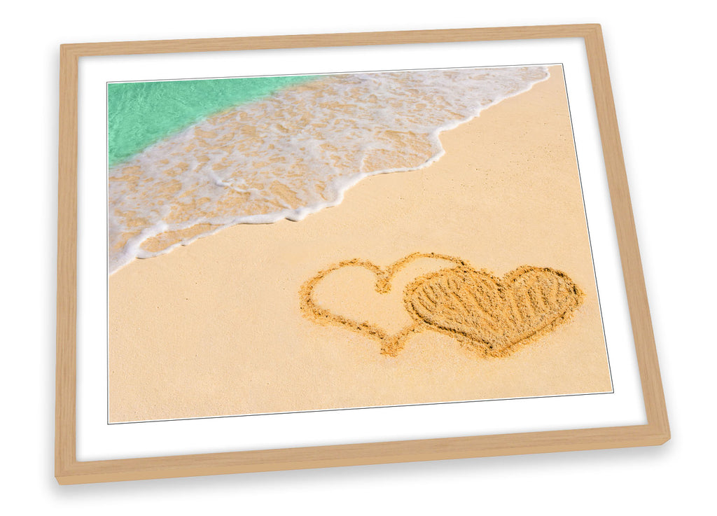 Love Hearts Beach Framed