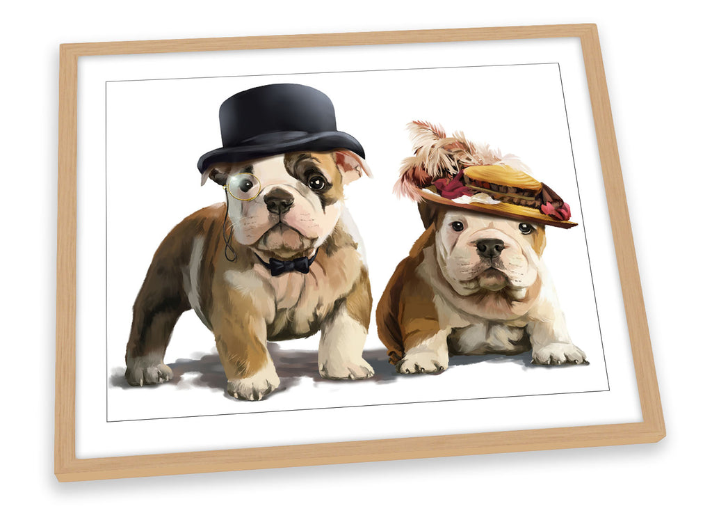 British Bulldogs Hats Dog Framed