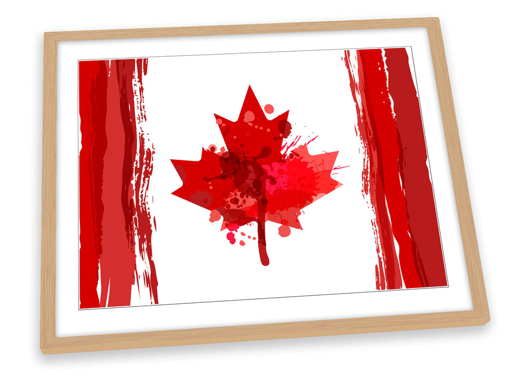 Canada Flag Red Grunge Framed