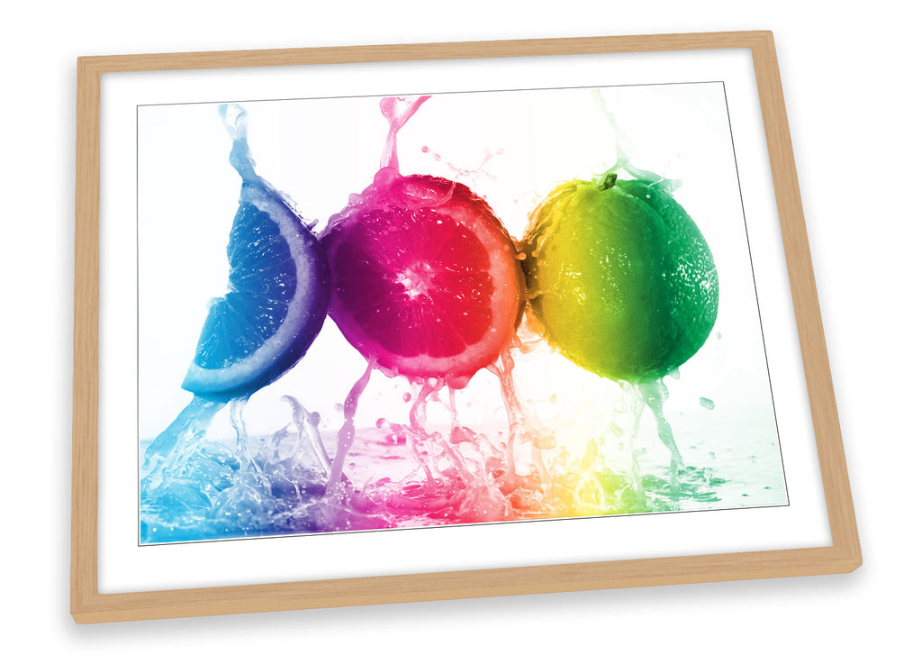 Rainbow Fruit Slices Kitchen Framed