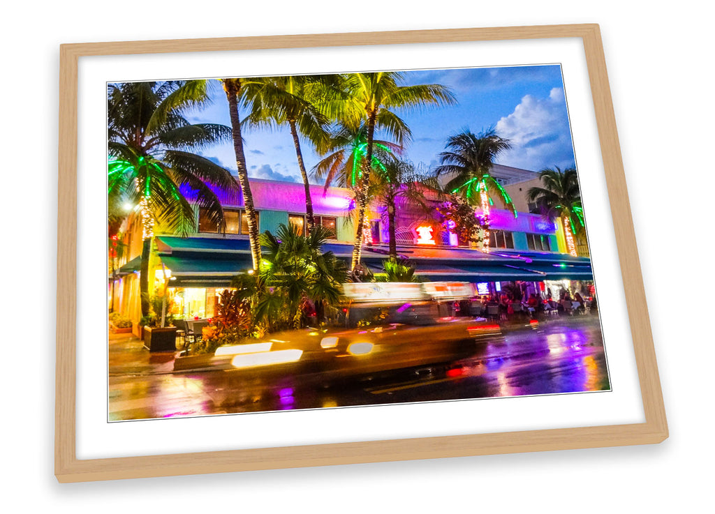 Miami Beach South Nightlife Framed