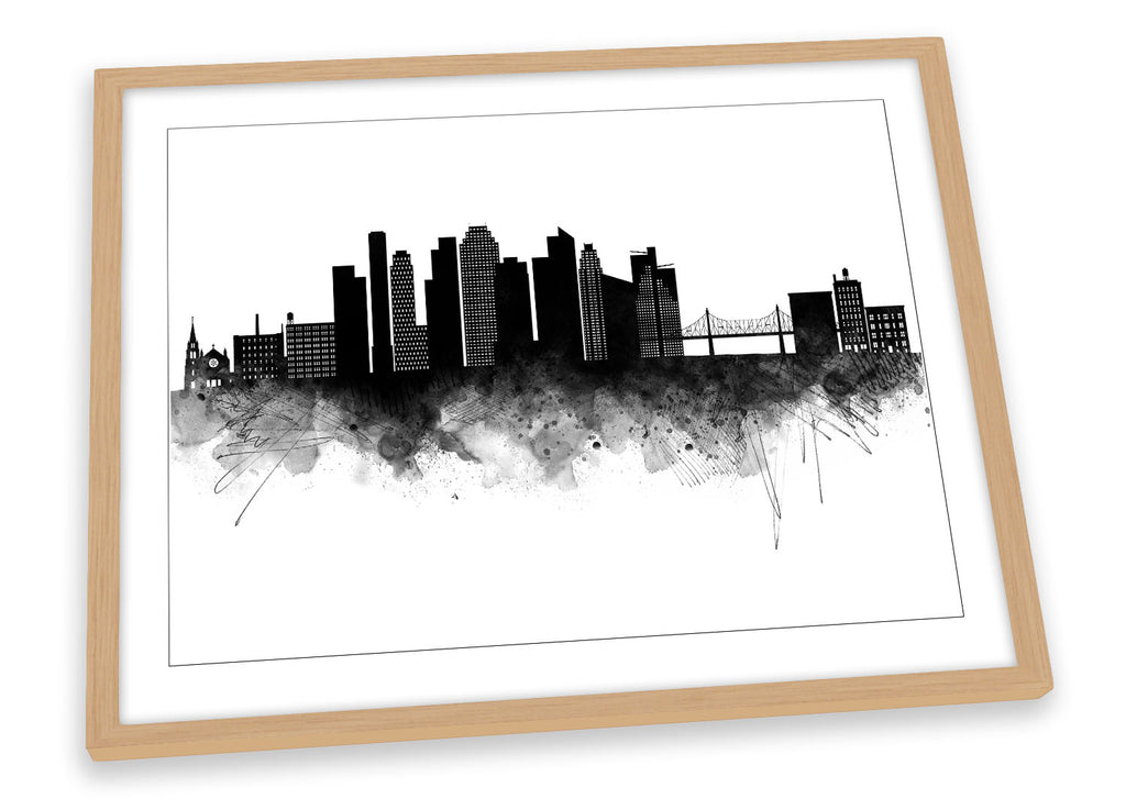 Queens Abstract City Skyline Black Framed