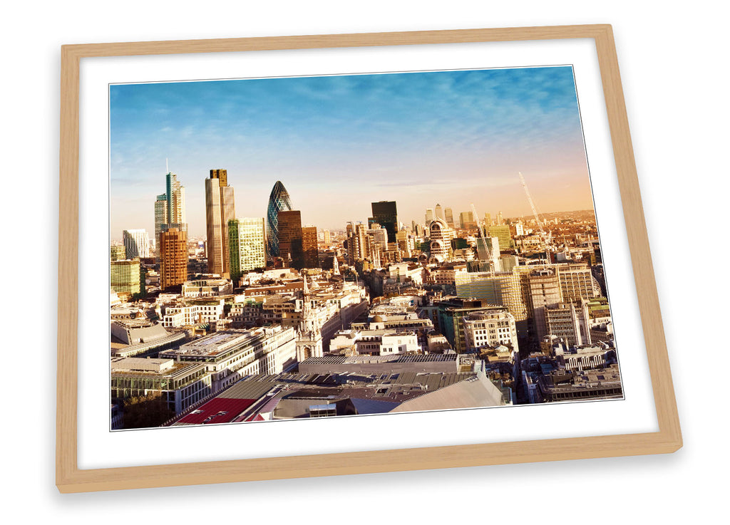 London City Sunset Skyline Framed