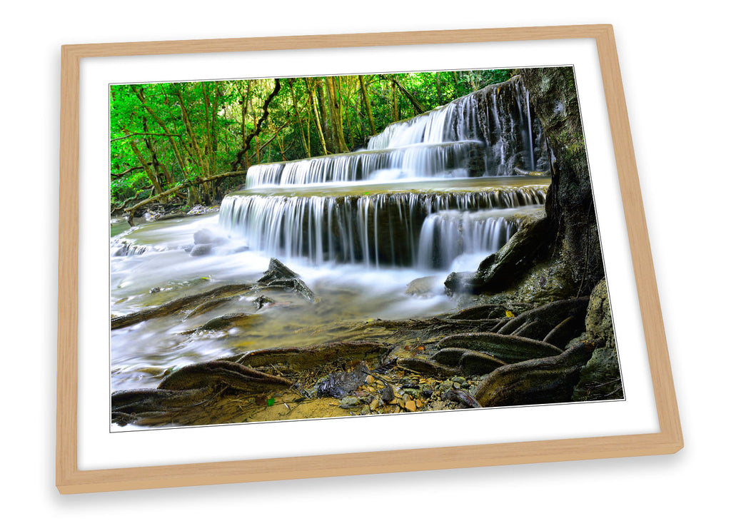 Forest Waterfall Cascading Framed