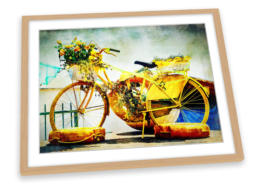 Vintage Bicycle Bike Yellow Framed