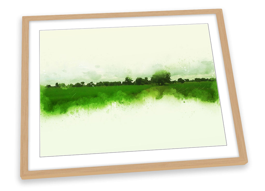 Green Countryside Landscape Framed