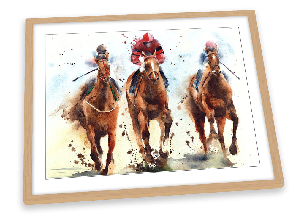 Jockey Race Horses Framed