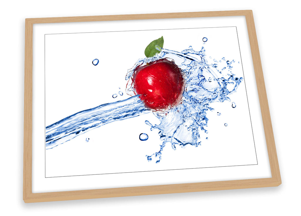 Apple Fruit Splash Kitchen Red Framed