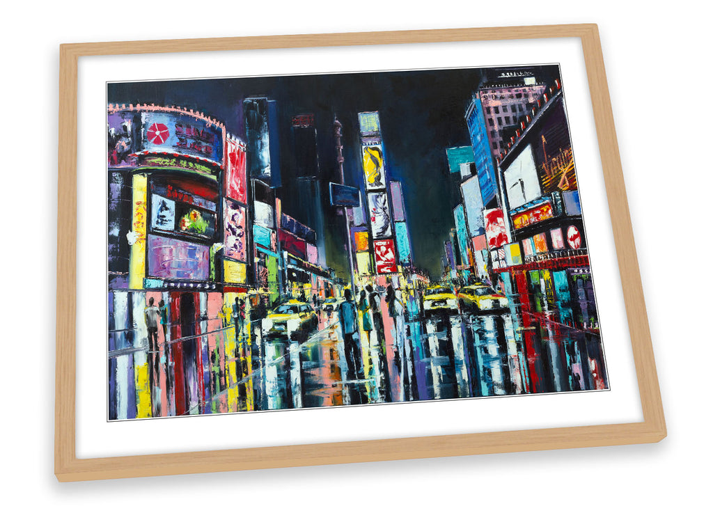 Times Square New York City Multi-Coloured Framed