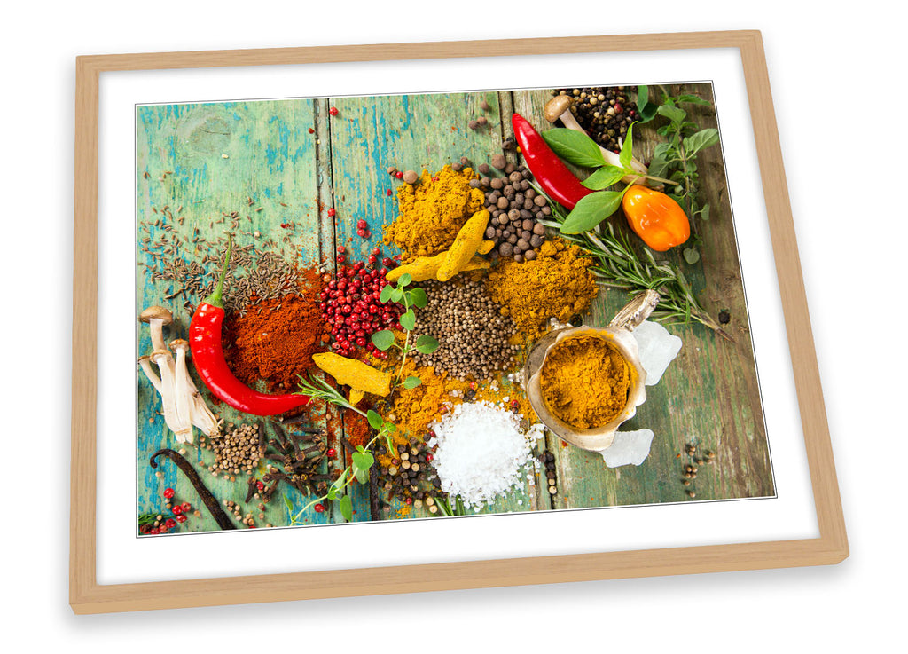 Spices Kitchen Herbs Food Framed